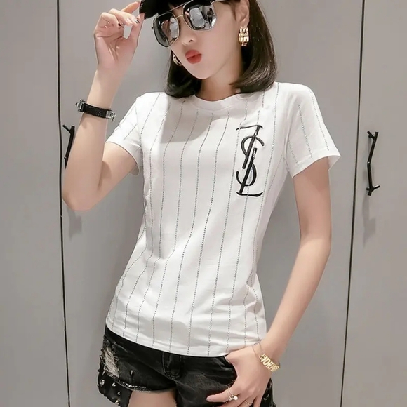 🎀NEW Fashion Rhinestone Ladies T-shirt - Picture 3 of 3